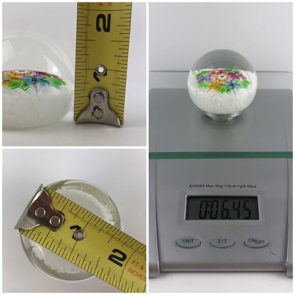 Perthshire PP47 1997 Lampwork Flower Wren Bird Picture Cane Lace LE Paperweight - Picture 9 of 11